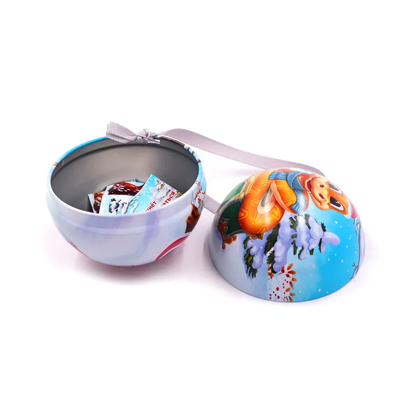 Collectible ball-shaped tin boxes