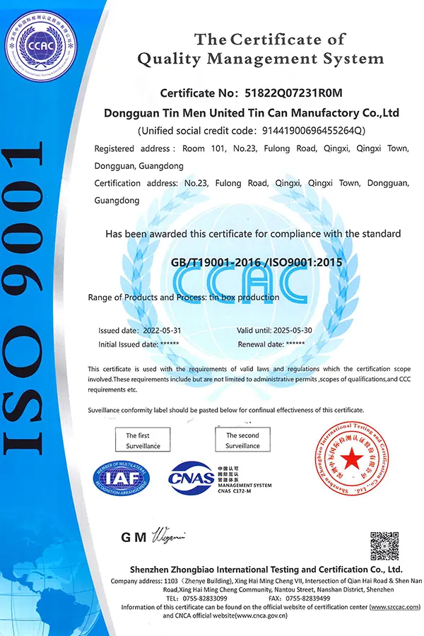 ISO 9001 Quality Management certification
